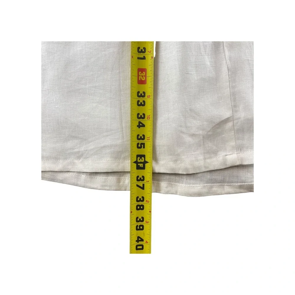 David Brooks White Linen Blend Maxi Skirt High‎ Waist Button Detail Size 10 - Picture 3 of 7